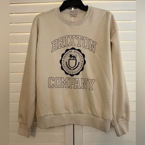 ▪️▫️BRIXTON Off-White/Cream Logo CREWNECK SWEATSHIRT Men’s Extra Small/XS BNWOT!